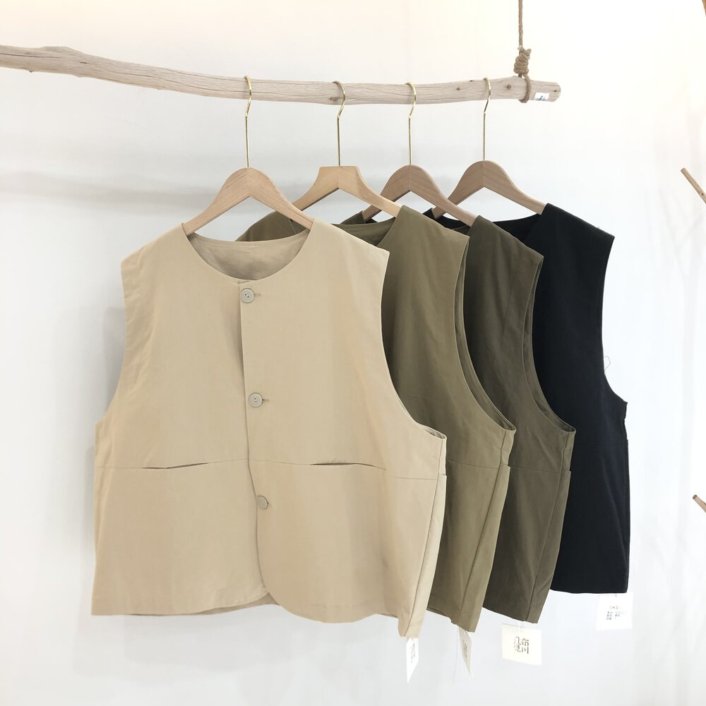 New in early spring of 2023! [Jibu Migawa] Japanese style design vest with large front and rear pockets 823022# FHX