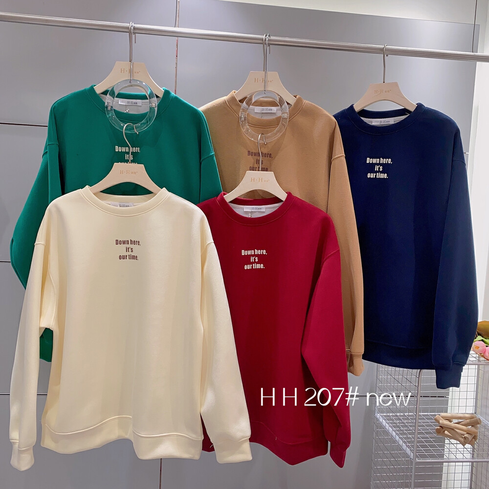 Original price 40.60! 【HH &MISS LAI】letter print loose all-match sweater H207# L
