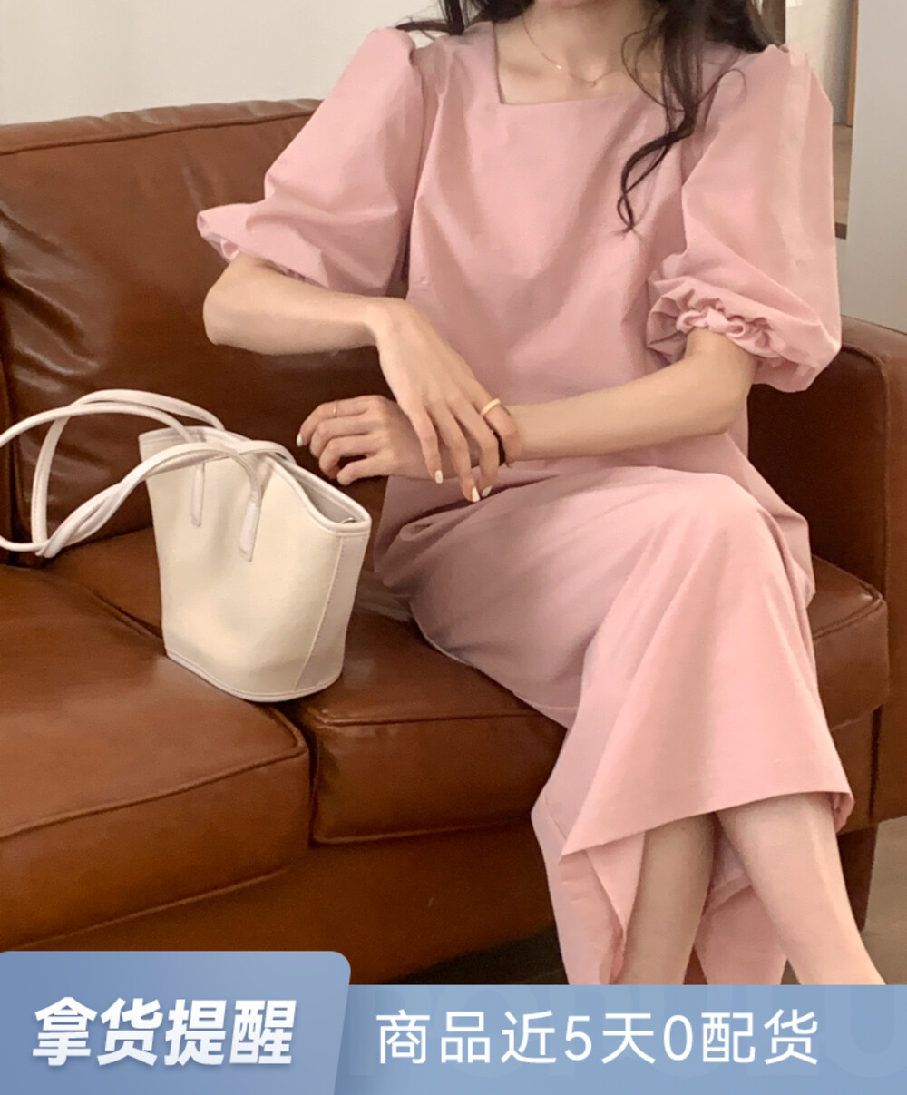 New in early summer of 2023! 【WANWAN】Age-reducing square neck puff sleeve dress 66288# HBX