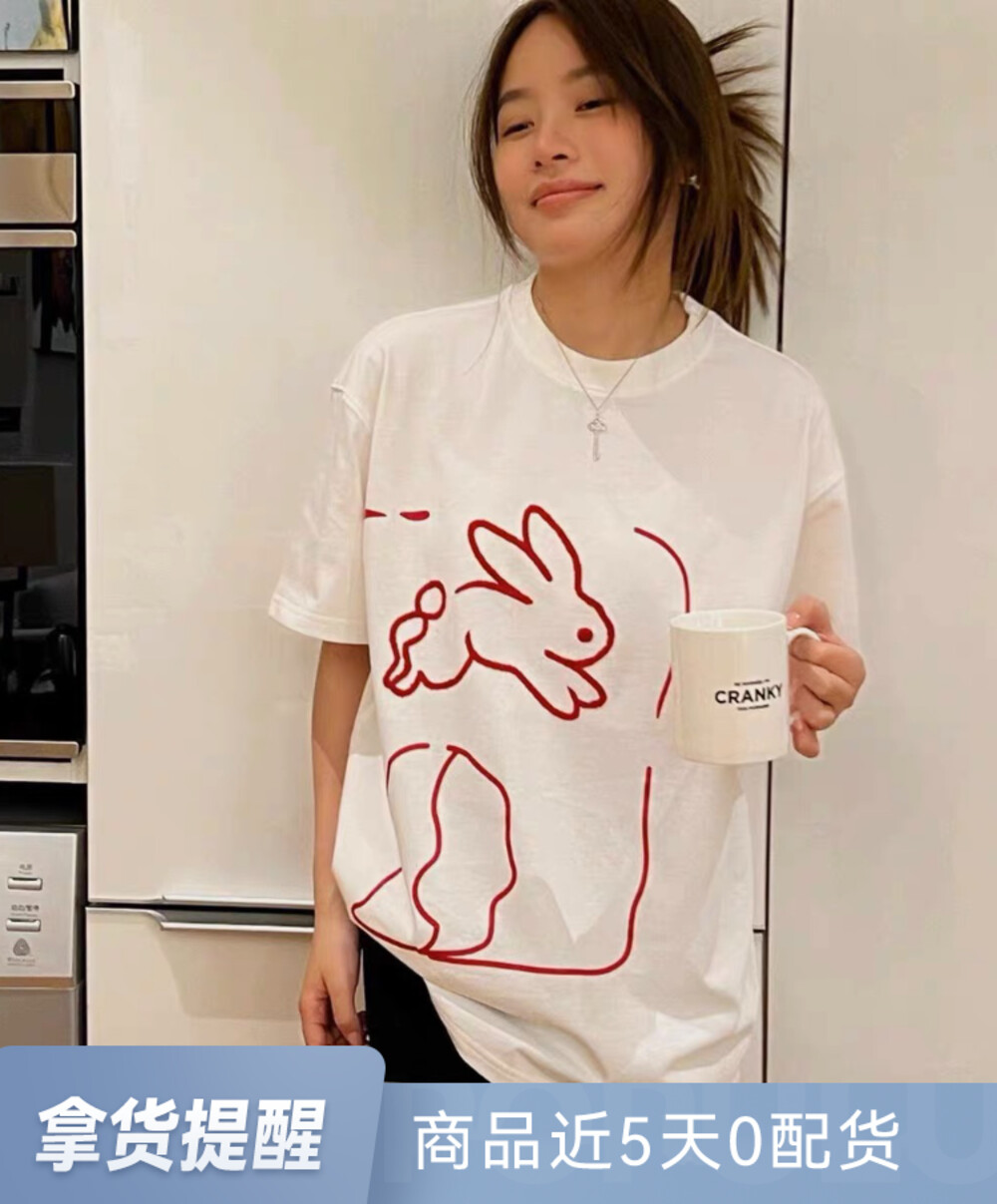 【J.2】Loose short-sleeved T-shirt for lovers in the Year of the Rabbit 2289# LSW