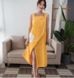 Book monthly ever-changing bath towel can be worn and can be wrapped, quick-drying, water-absorbing, non-shedding, women's suspenders, long bathrobe, nightdress, bath skirt