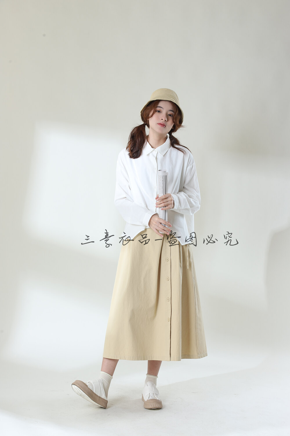 [Sansu Clothing Original] Simple Split Asymmetrical Designer Shirt 170120