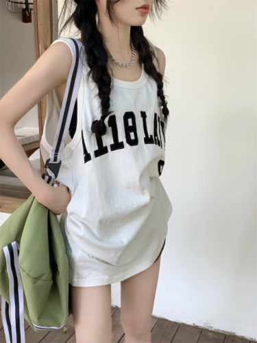 Official picture net price 6535 pull frame cotton Harajuku wind outside wear sleeveless t-shirt sports basketball uniform