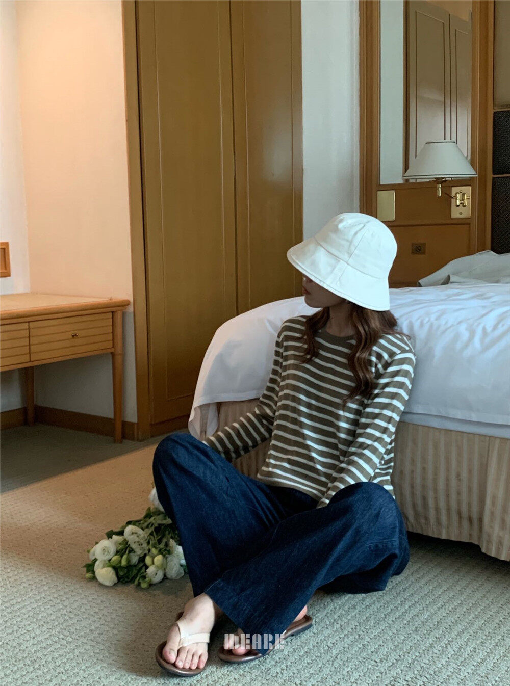 2023 early spring new! 【WE ARE】Korean color contrast stripe all-match sweater 0705# L