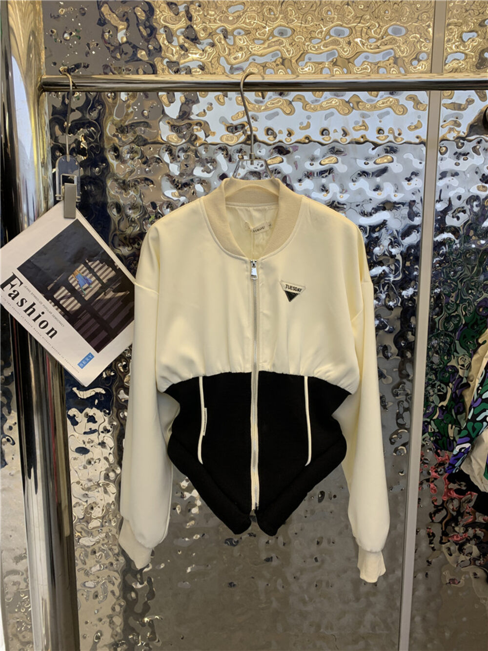 [Yaiyirou] Korean version of color matching baseball jacket short jacket 8382# LXC