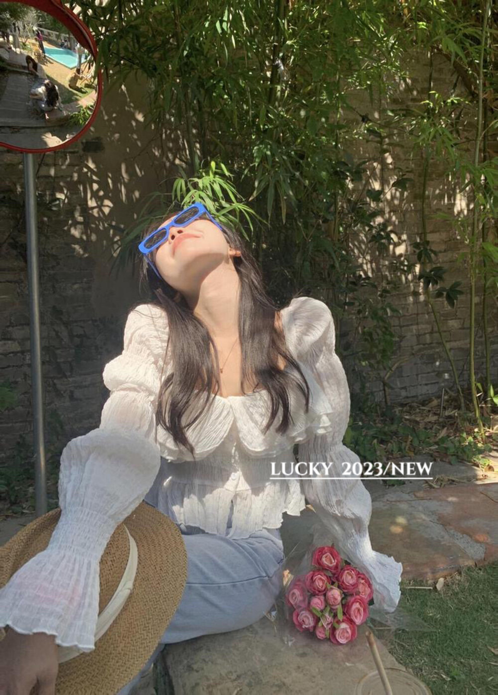 2023 early spring new! 【LUCKY】French square collar puff sleeve shirt with ruffles 9957# ZXX