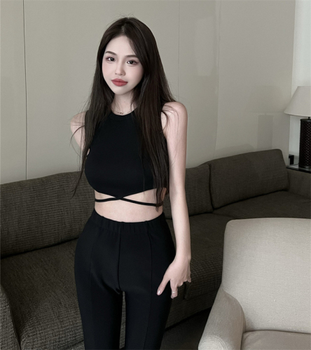 Black vest suspenders female spring and autumn babes sexy design feeling small crowd slim slim inner wear sleeveless top