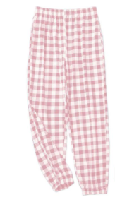Cotton pajama pants women's long spring and autumn legged pants Japanese plaid autumn and winter cotton loose outerwear trousers home pants