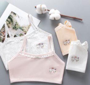 Cotton double-layer development of primary and secondary school students 7-10-12-14 years old girl children's sling tube top underwear