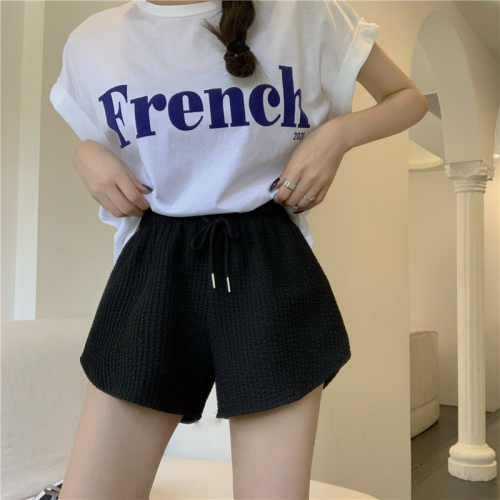 Fashion super hot new shorts women's thin section loose casual large size wide legs high waist a-line student sports hot pants trend