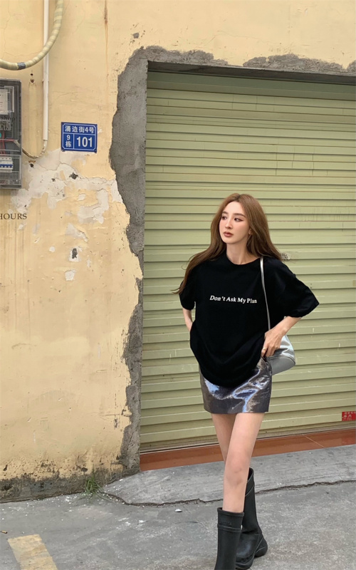Real shot, real price, retro American style lazy loose casual T-shirt