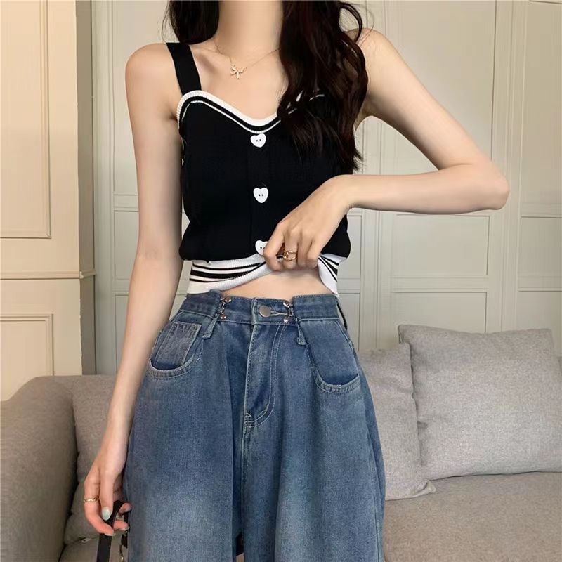 Summer pure desire knitted all-match camisole women's outerwear sweet and spicy short tops