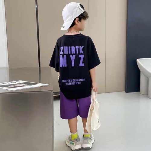 Boys' summer suit  new net red children's handsome boy trendy summer foreign sports two-piece suit