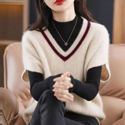 Knitted vest women's waistcoat pullover sweater sweater outer wear fat mm autumn and winter vest women