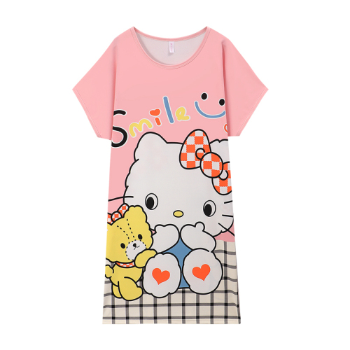  new summer pajamas loose plus fat plus nightdress cartoon pregnant women slim dress