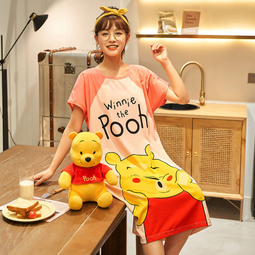  new summer pajamas loose plus fat plus nightdress cartoon pregnant women slim dress