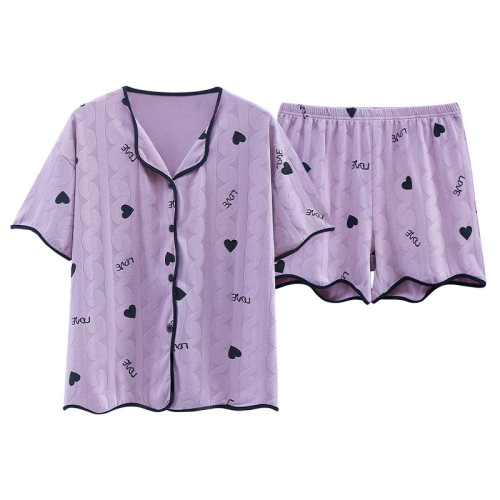  women's pajamas spring and summer short-sleeved shorts cardigan women's home clothes