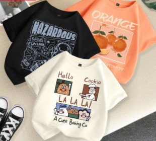 Girls short-sleeved t-shirt cotton children's summer tops summer clothes trendy big boys Korean style foreign gas shirt half-sleeved children's clothing girls