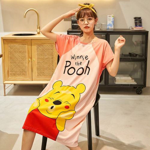  new summer pajamas loose plus fat plus nightdress cartoon pregnant women slim dress