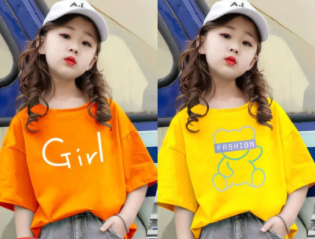 Summer children's short-sleeved T-shirt  new foreign style girls' bottoming shirt baby clothes tide 1/2
