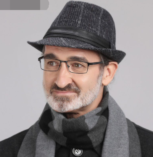 2023 new men's top hat autumn and winter middle-aged and elderly hat men's British gentleman hat spring and autumn old man's father's hat
