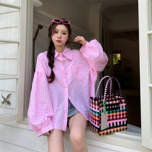 Real price real price new cute doll plaid shirt