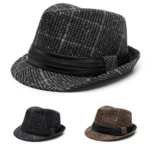 2023 new men's top hat autumn and winter middle-aged and elderly hat men's British gentleman hat spring and autumn old man's father's hat