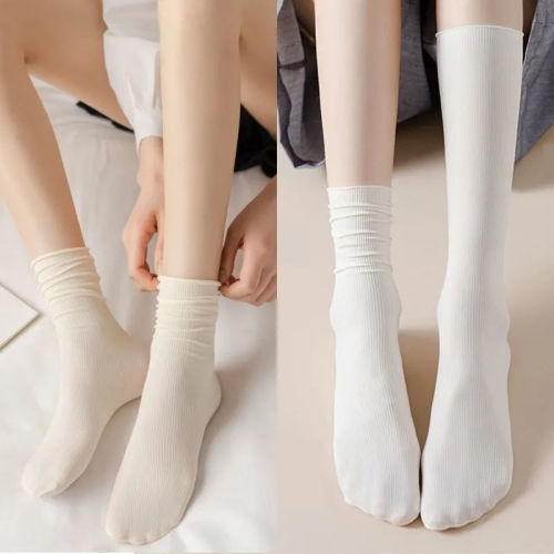 20 pairs of piles of socks women's thin ice ice socks velvet socks women's mid-tube socks summer white stockings ice stockings