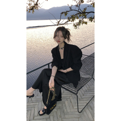 Sling dress women's spring new black high waist skirt sexy high cold royal sister style women's long skirt