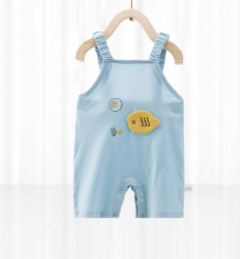 Baby pants summer thin cotton suspenders shorts women's casual pants boys and children sleeveless summer baby overalls