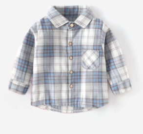 Children's long-sleeved plaid shirt boy baby cotton shirt boy Korean style loose top trendy spring and autumn children's clothing