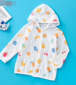 Baby sun protection clothing summer thin breathable cotton baby air-conditioning shirt boys and girls ice silk jacket