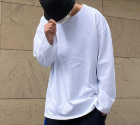 Pure cotton long-sleeved T-shirt men and women autumn and winter new solid color loose round neck layered inner top basic bottoming shirt