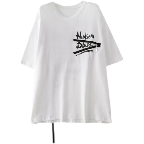 Real shot 6535 cotton  summer design letter printing short-sleeved super fire round neck T-shirt for women