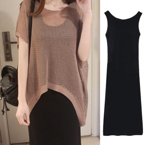 Plus-size women's clothing for fat mm summer clothes new belly-covering hollow dress hidden meat fat sister foreign style suit for age reduction summer