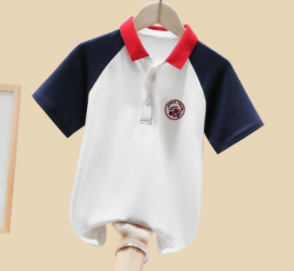Boys T-shirt spring and autumn 2023 new children's casual tops middle-aged boys handsome polo shirt boys spring cotton