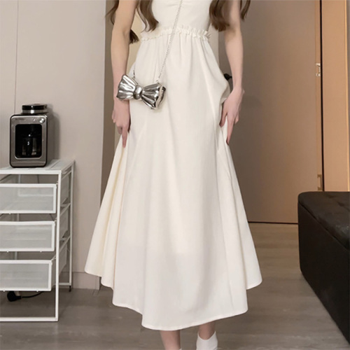With zipper and lining, the 2023 new ballet long dress features a small drawstring high waist and a slim suspender skirt
