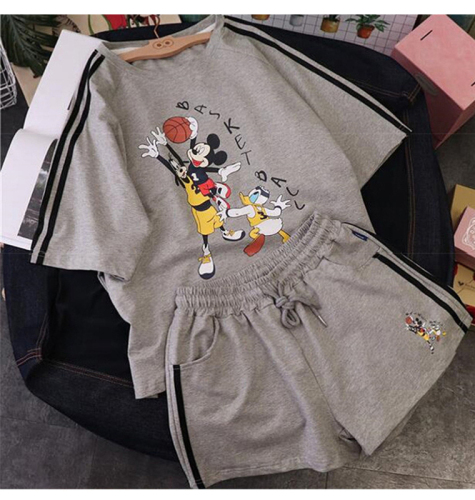 New summer casual fashion all-match sports all-match Mickey two-piece suit
