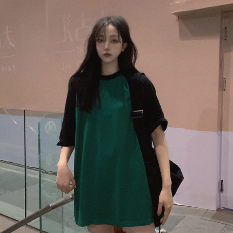 Milk silk short-sleeved T-shirt women's loose Korean summer solid color top