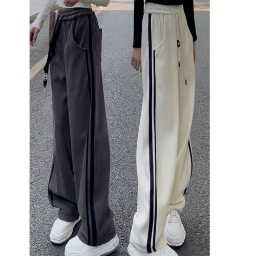 Slightly fat sister 2023 spring new fashion foreign style slim high waist casual sports pants plus size women's clothing age reduction trend
