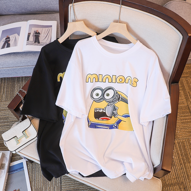 Real price pure cotton wrap collar 2023 summer new 200g pure cotton pull shoulder strip pure cotton short-sleeved T-shirt