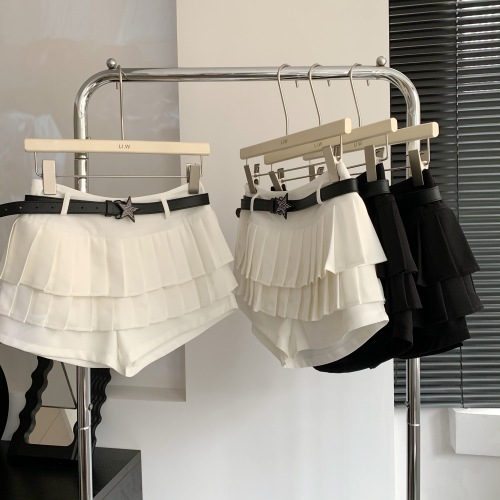 IN MIMIFACE pure desire hot girl double-layer pleated skirt short skirt women's spring design sense high waist A-line skirt