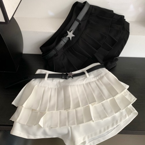 IN MIMIFACE pure desire hot girl double-layer pleated skirt short skirt women's spring design sense high waist A-line skirt