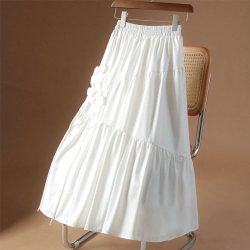 Spring design three-dimensional flower mosaic skirt female spring and autumn 2023 new small skirt long skirt half skirt