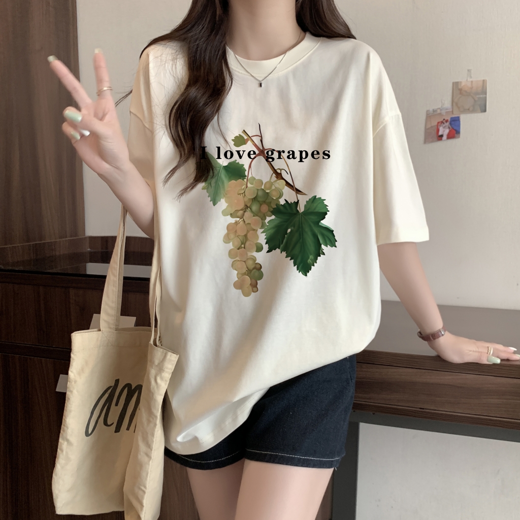 Real shot new large size short-sleeved T-shirt women 200g/combed cotton wrap collar S -- 3XL couple outfit