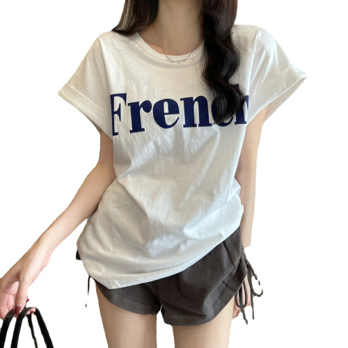 Net red ins super fire thin shoulders sweet cool short-sleeved t-shirt loose female summer