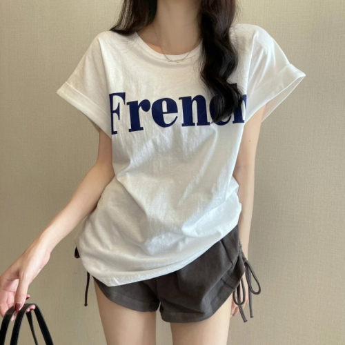 Net red ins super fire thin shoulders sweet cool short-sleeved t-shirt loose female summer