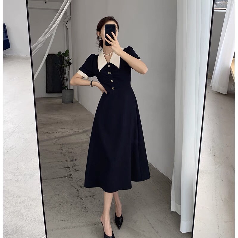 2023 summer dress with puff sleeves plus size dress French retro temperament Hepburn style little black dress M-4XL200 catties