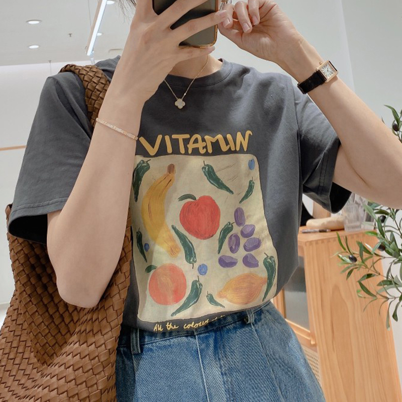 Douyin hot style 230g back bag strip summer new cotton large size women's short-sleeved T-shirt