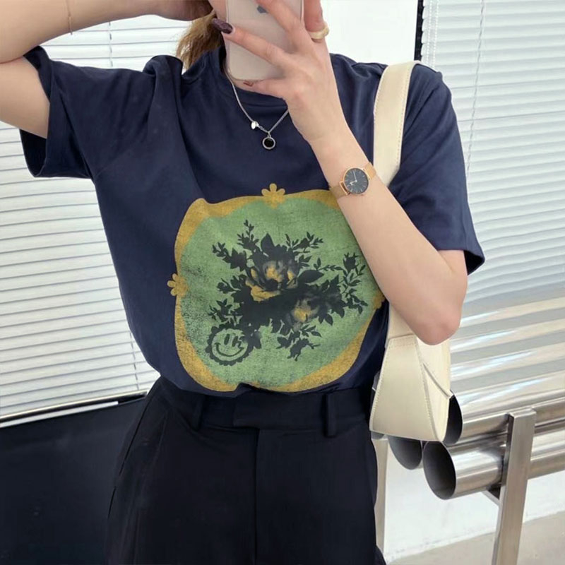 Douyin hot style 230g back bag strip summer new cotton large size women's short-sleeved T-shirt